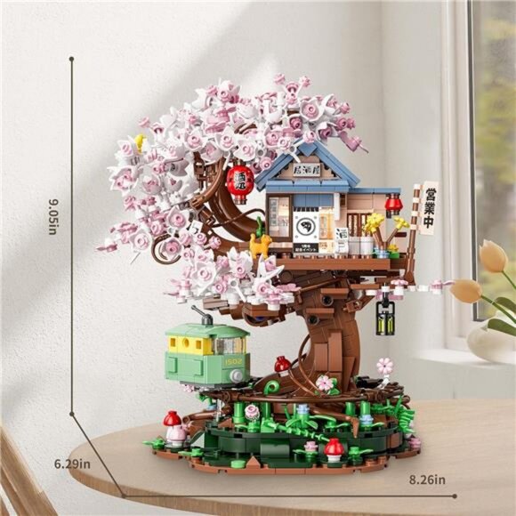 Cherry Blossom Treehouse Building Set for Girls 8-12, Compatible with Lego - Picture 5 of 7